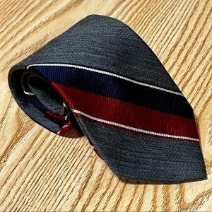 TOMMY HILFIGER GREY w/ RED NAVY STRIPE TIE